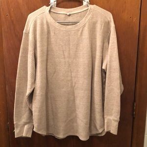 Tan long sleeve waffle shirt
